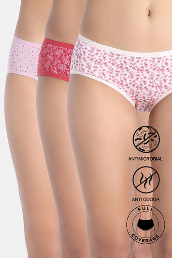 Buy Zivame Low Rise Full Coverage Hipster Panty (Pack of 3) - Multicolor